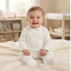N14636: Baby Unisex Embossed Velour All In One (0-9 Months)